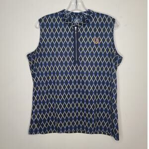 Kate Lord blue performance golf sleeveless shirt tank top horseshoe logo - large